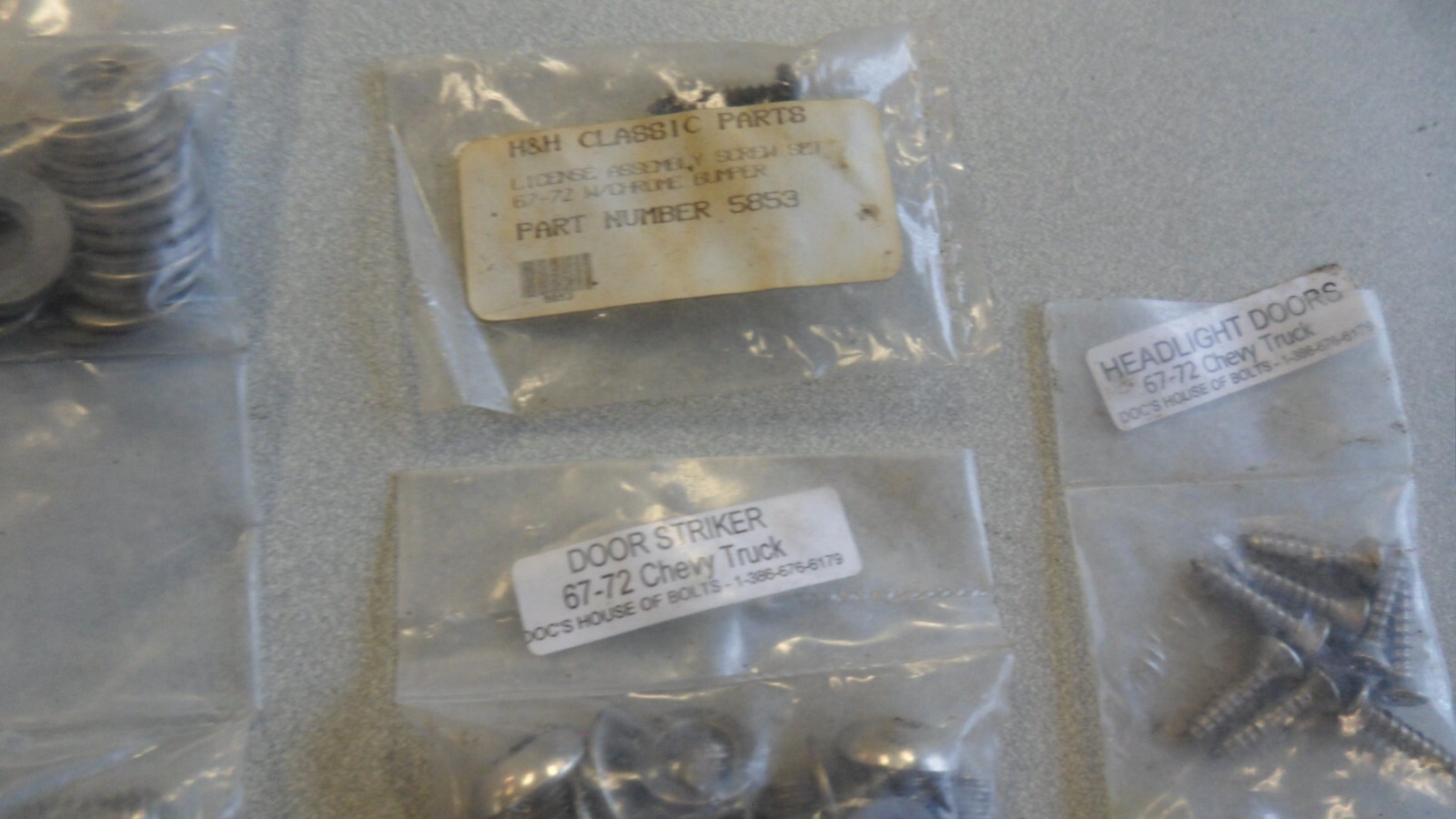 67-72 Chevy GMC Truck Various Exterior Hardware Screws Bolts Door Molding 02BA3
