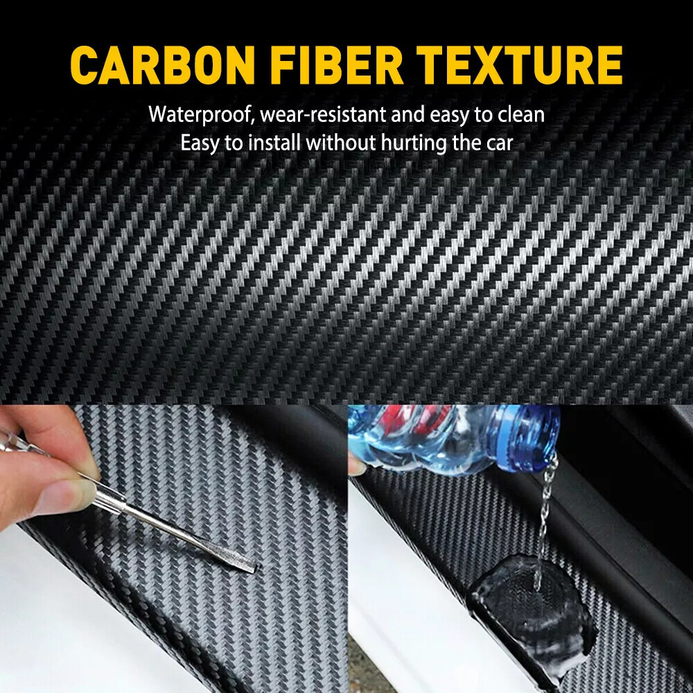Waterproof Carbon Fiber Vinyl Car Wrap Sheet Roll Film Sticker Decal Paper USA