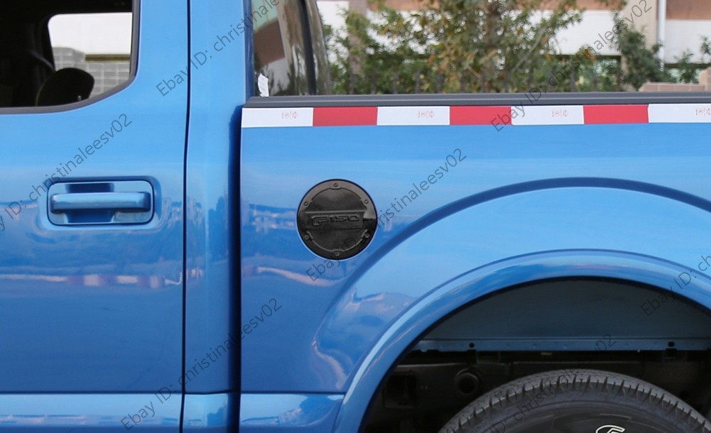 Fits 2015-20 Ford F-150 F150 Matte Black Gas Door Cover Fuel Tank Oil Cap Decor