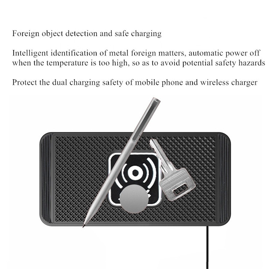 Car Wireless Phone Charger Pad Fast Charge Mat Dock 10W For Apple iPhone Samsung