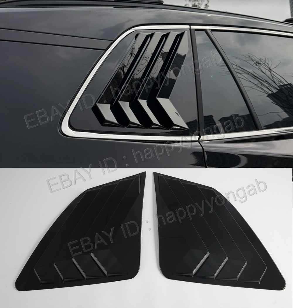 2x ABS Glossy Black Side Rear Window Louver Cover Trim For 2026 Toyota RAV4
