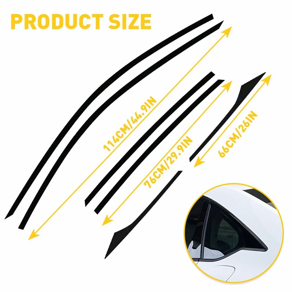 6Pcs Chrome Delete Blackout Window Trims For Honda Accord Sedan 2018-2022 Black