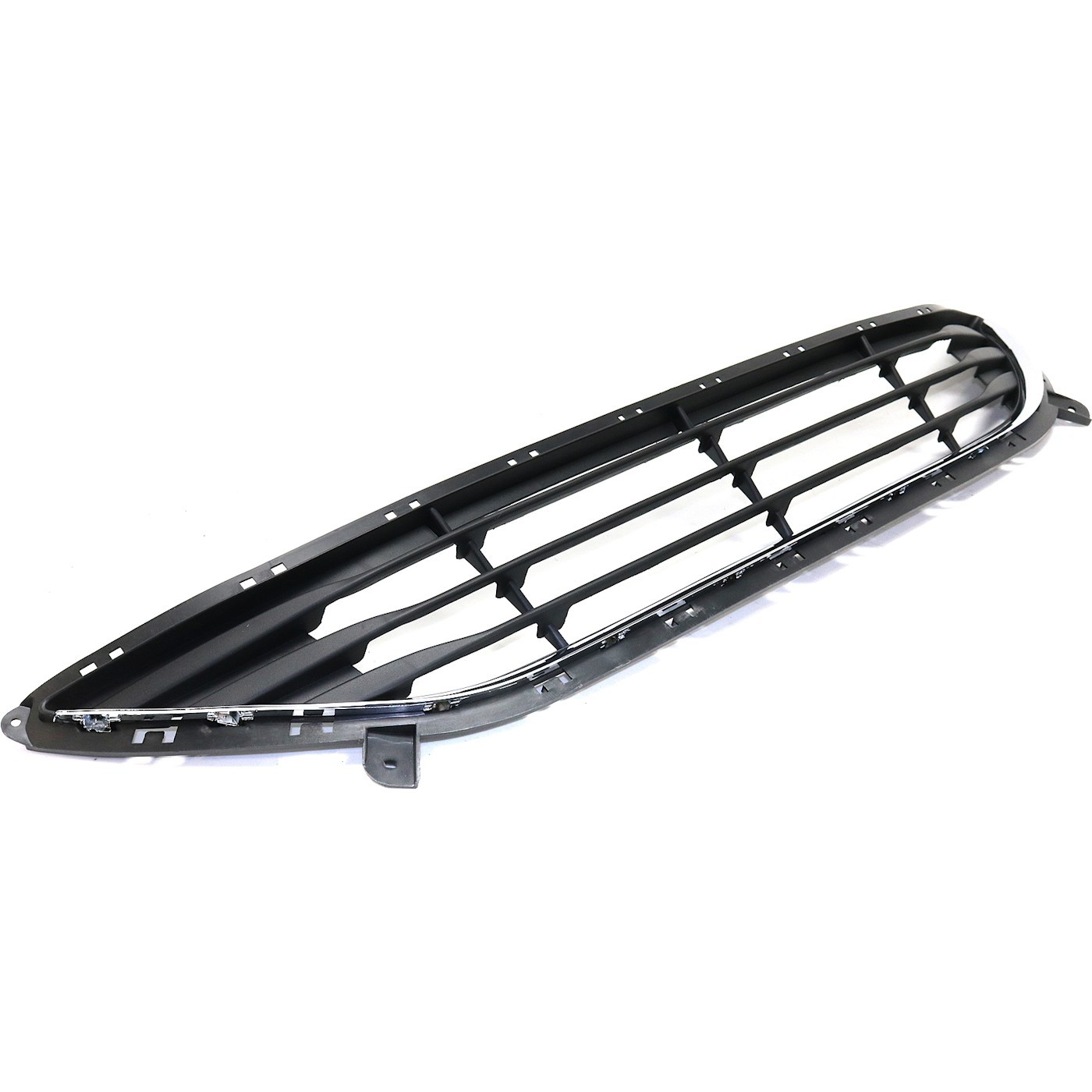For 2011-13 Hyundai Elantra Textured Black Front Bumper Lower Grille Chrome Trim