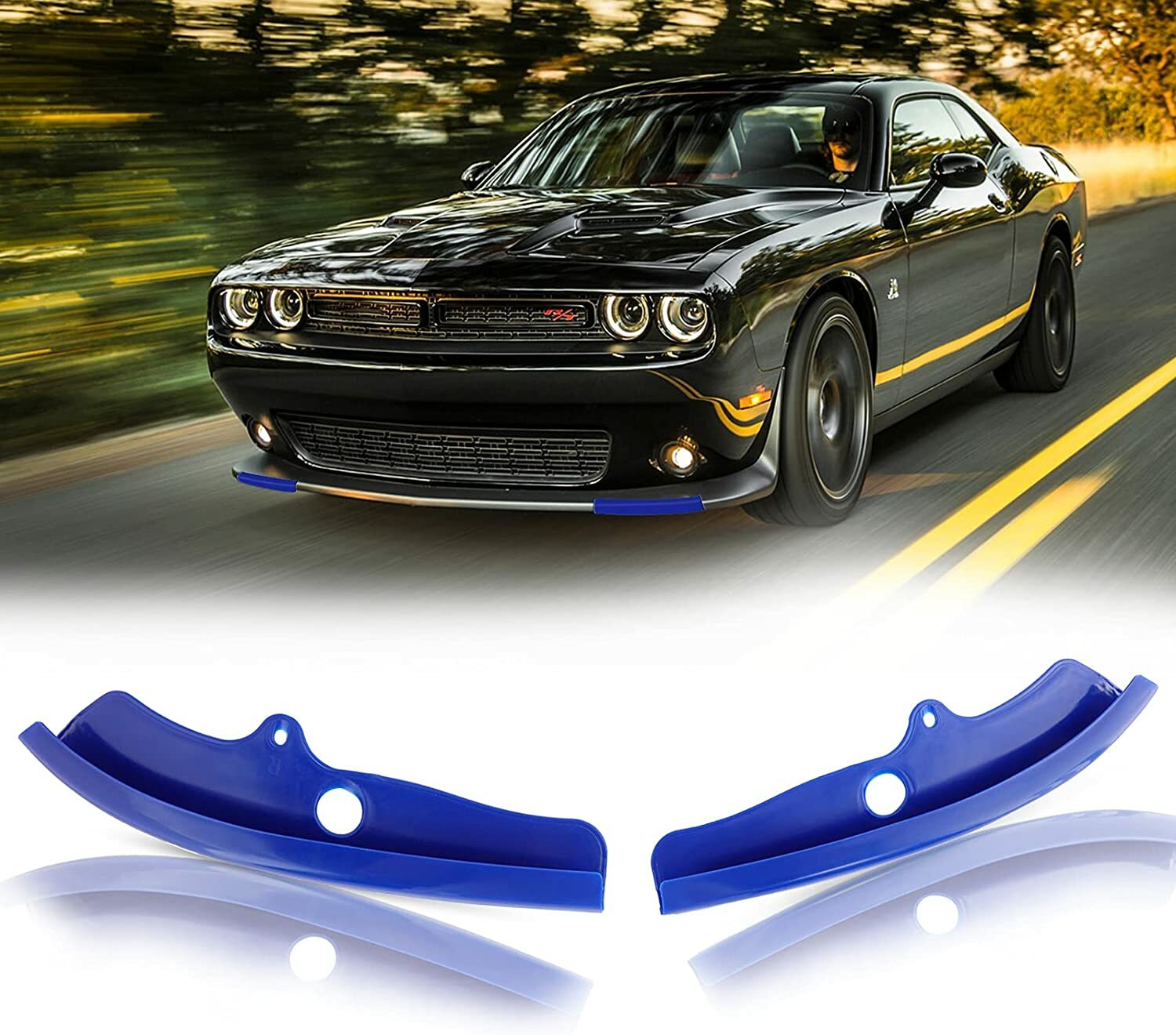 for Dodge Challenger 2015+ Front Bumper Lip Splitter Protector Cover Trim Decor