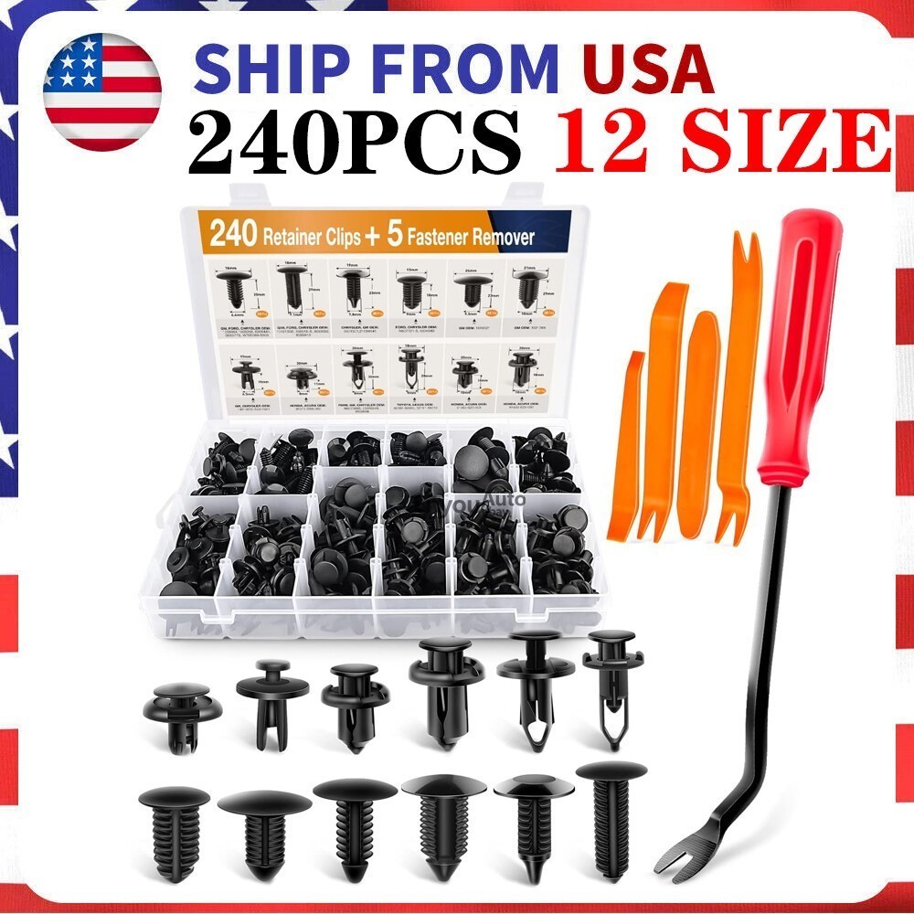 240pc✅ Car Body Plastic Trim Retainer Fastener Clips Push Pin Fender For dodge