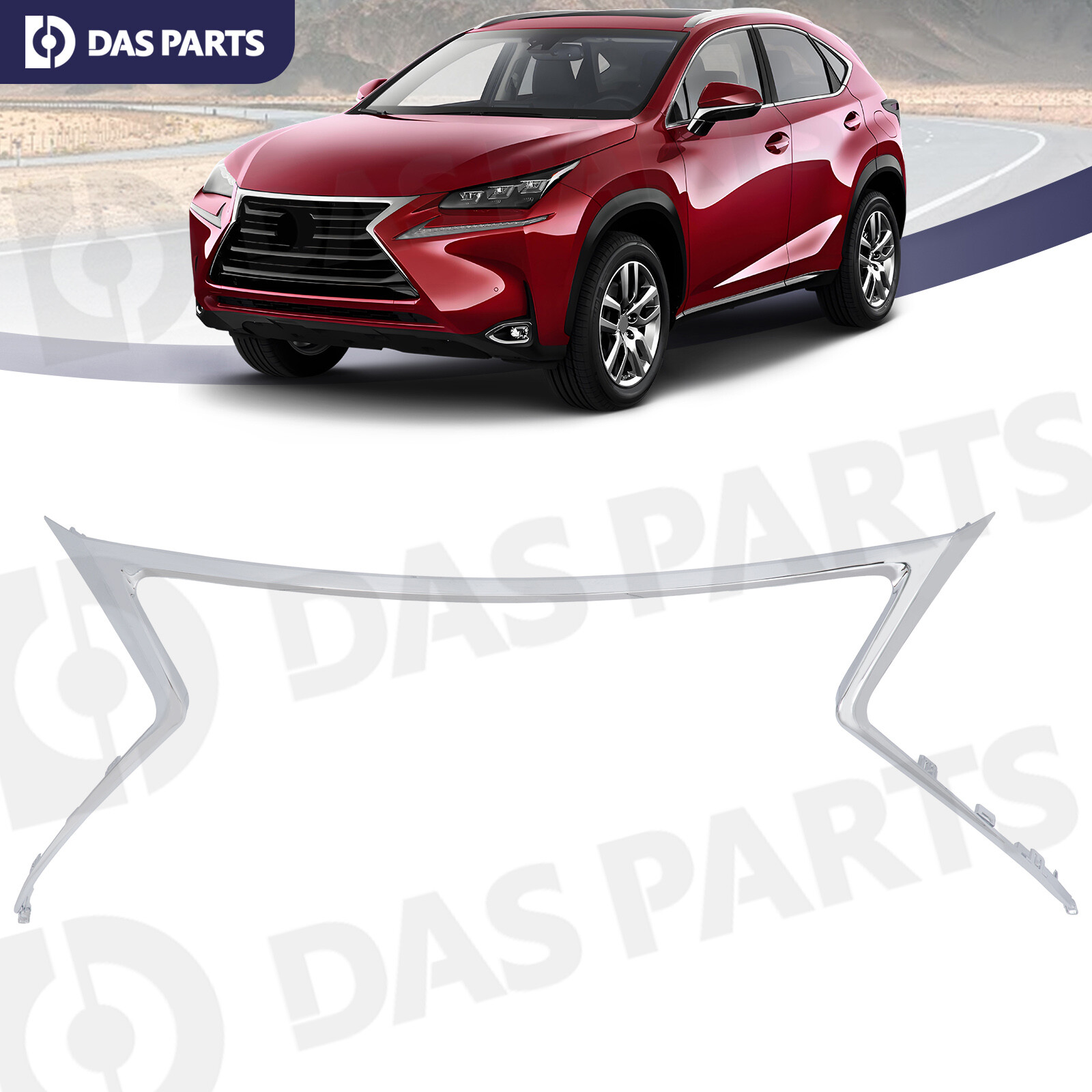 For 2015 2016 2017 Lexus NX200t NX300h Chrome Front Grille Trim Surround Molding