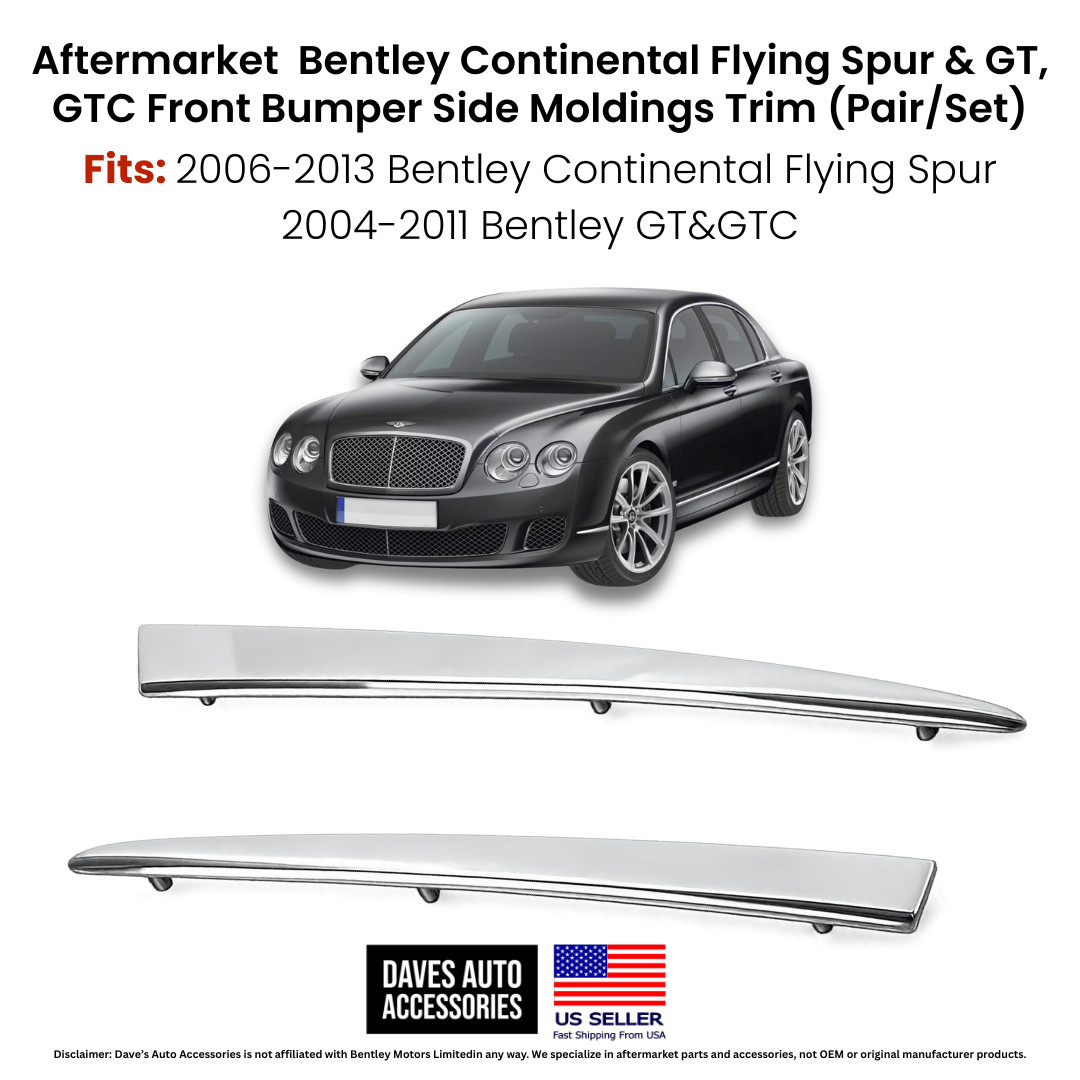 Bentley Continental GT GTC Flying Spur Front Bumper Molding Trim Set