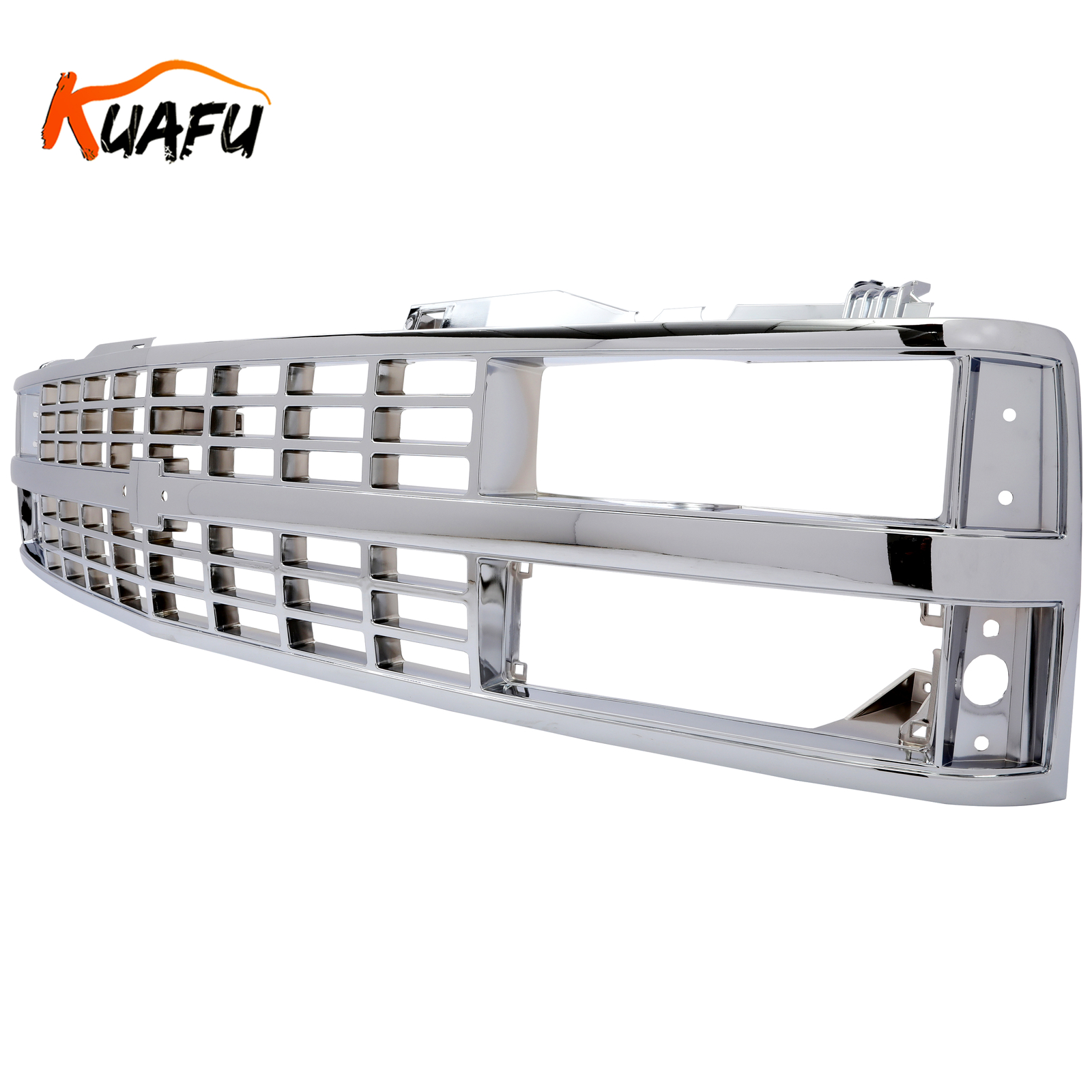 For 1988-1992 1993 Chevy C/K 1500 SILVERADO Chrome Grille W/Dual Headlight Hole