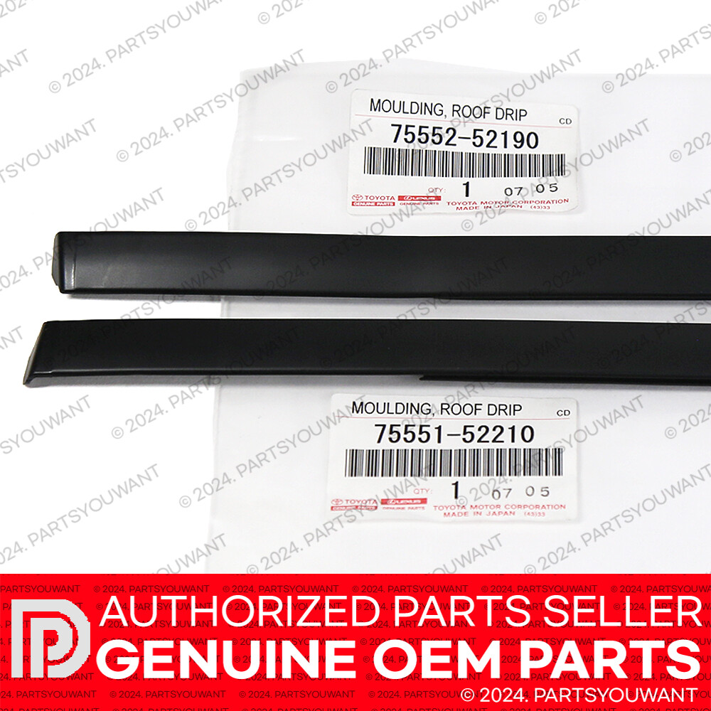 GENUINE Toyota 2012-2019 Prius C OEM Roof Molding SET – 75552-52190 75551-52210