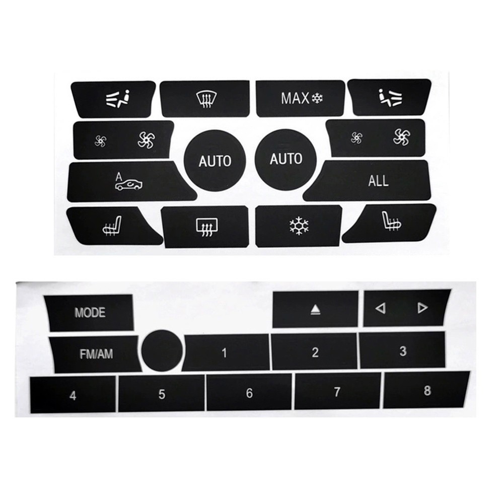 Custom Fit A/C and Radio Button Stickers for BMW 5 Series Vinyl Decal Design