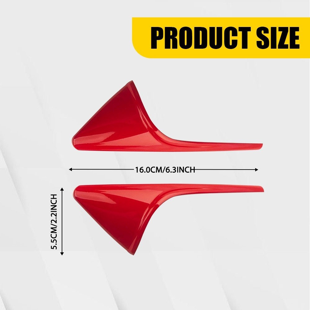 ABS Side Camera Decor Cover Trim Glossy Red For 2015-2023 Tesla Model 3 Y S X