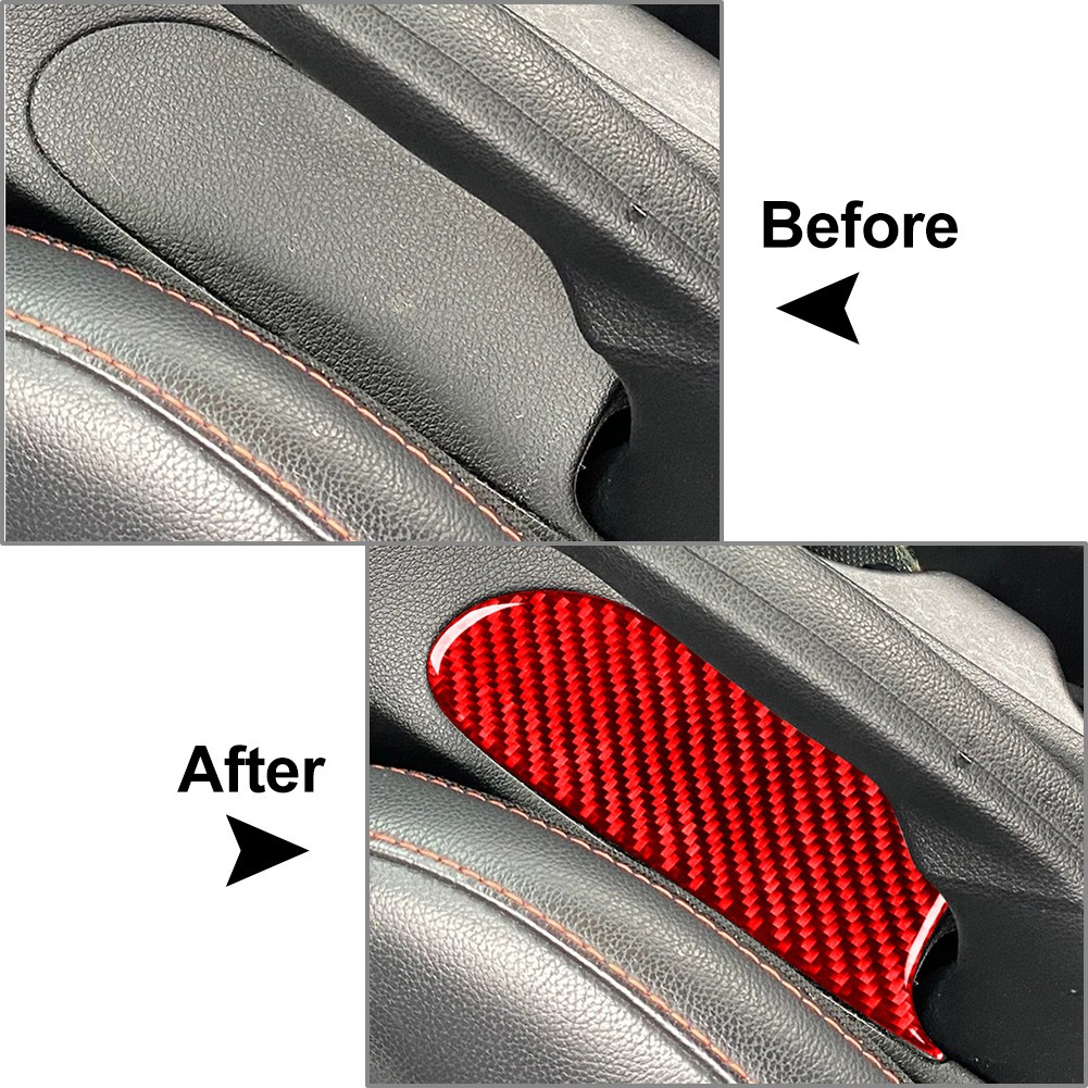 Carbon Fiber Handbrake Base Panel Cover Red For Hyundai Veloster JS N 2019-2023