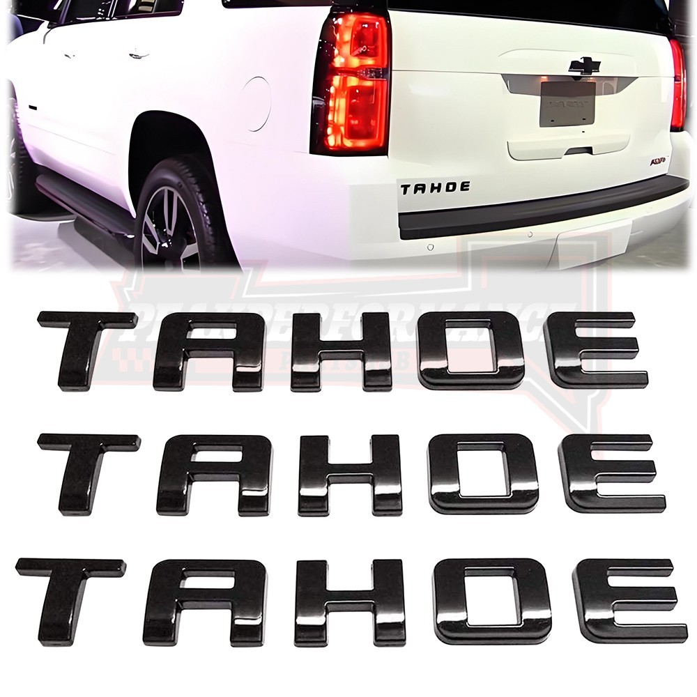Tailgate Left&Right Door Letter For TAHOE Emblem 2007-2020 Gloss Black Nameplate