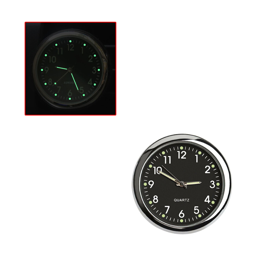 Mini Pocket Quartz Digital Analog Watch Stick-On Clock Luminous Fit For Car Boat