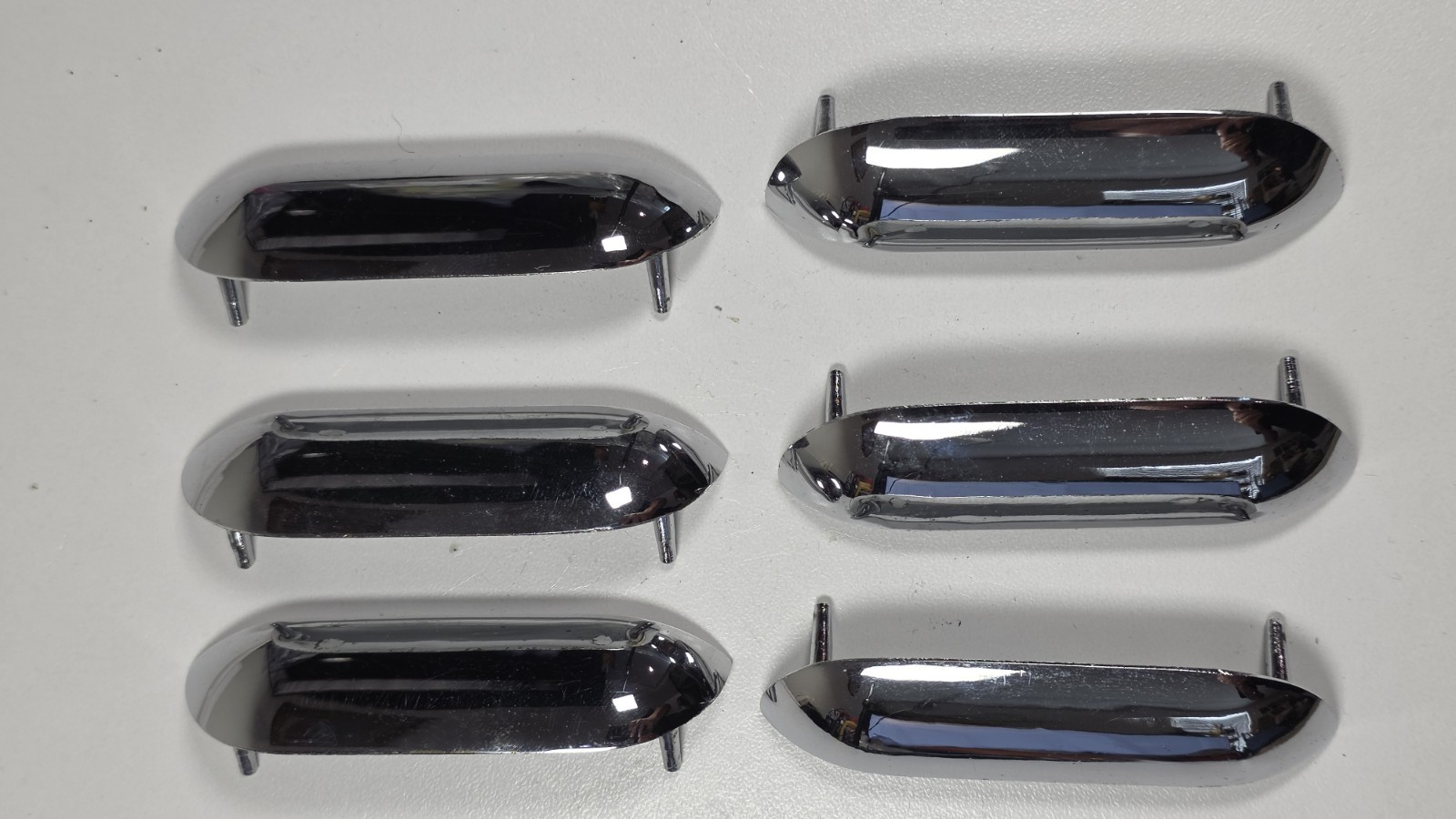 1957 CHEVY BEL AIR FRONT FENDER LOUVERS CHROME TRIM ORNAMENTS TRI-FIVE SET OF 6
