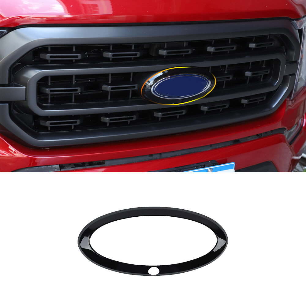 Black Front Logo Emblem Badge Trim For Ford F150 2021-22 With Camera Accessories