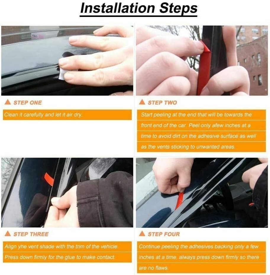 Window Visor Rain Guard OE Style Clip-on Smoked Tinted Fit Honda Accord 13-2017