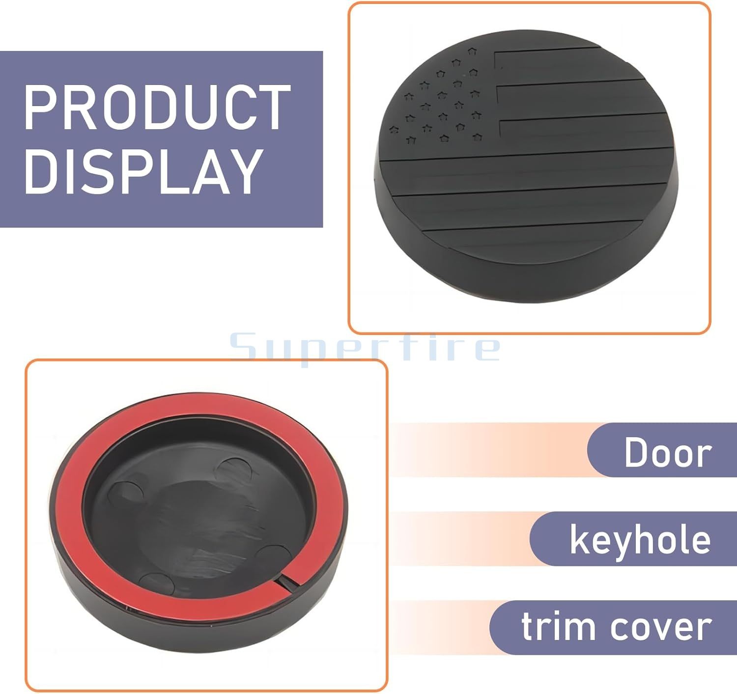 Flag Door Key Hole Keyhole Cover Cap Trim fit for Jeep Wrangler TJ JK JL JT 97+