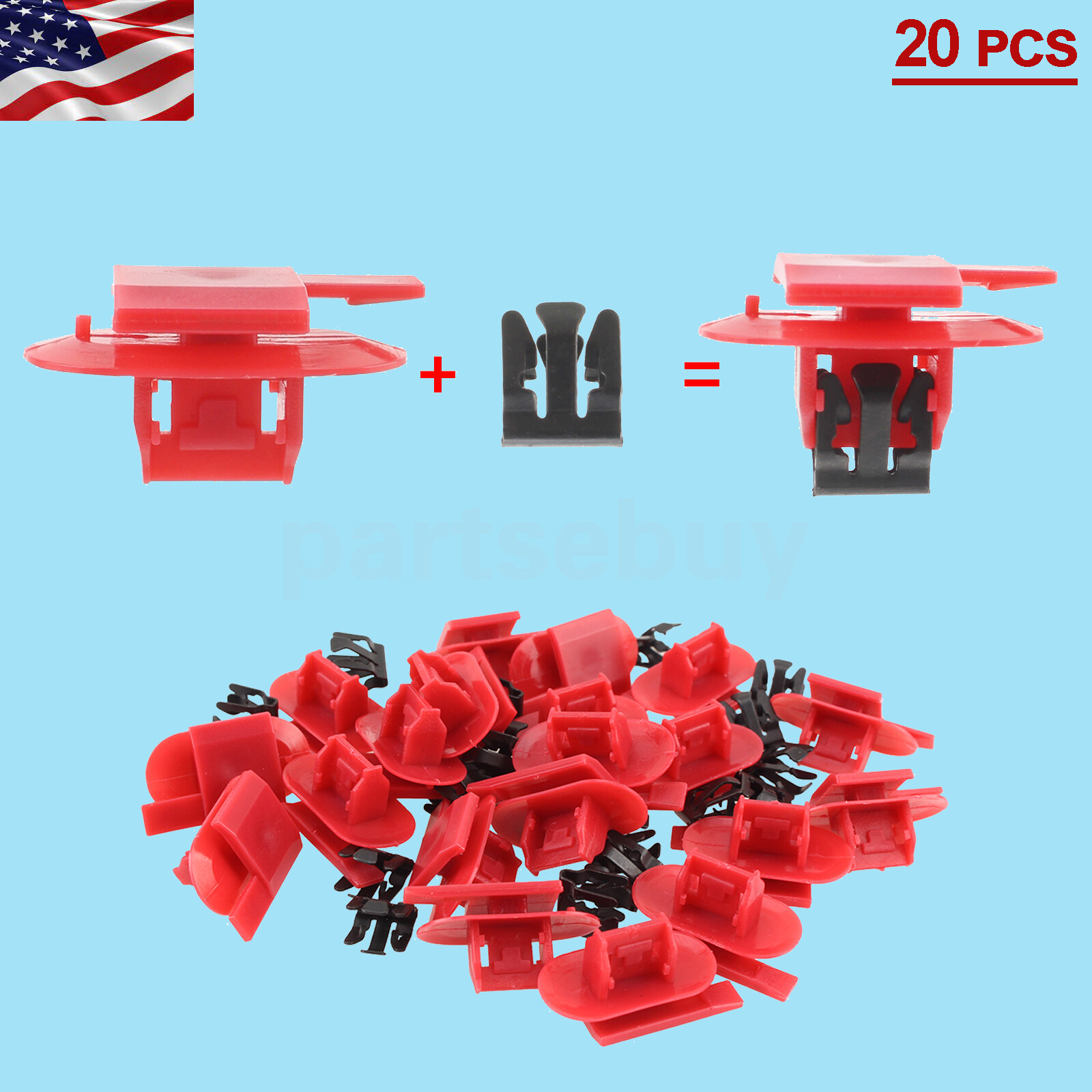20pcs Plastic Rivet Bumper Fastener Moulding Clips Retainer for GM 11547026