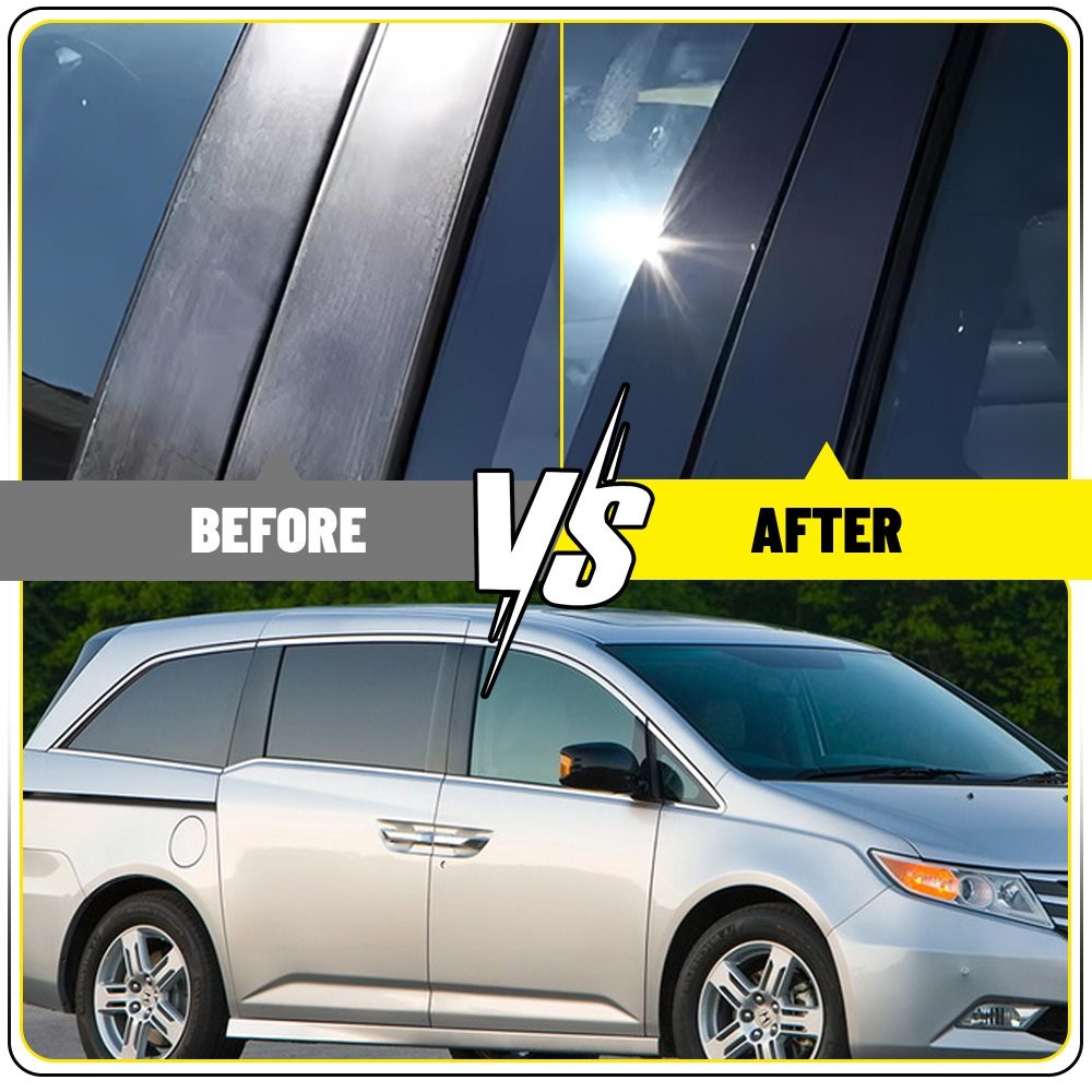 6X For Honda Odyssey 2011-17 North America Glossy Black Pillar Post Door Trim EA