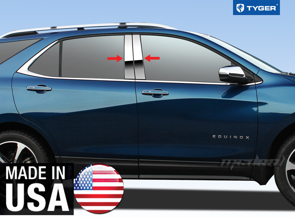 Chrome Stainless Steel Pillar Post Trim Fit 18-20 Chevy Equinox 4P