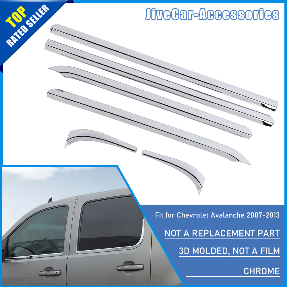 Chrome Door Window Bottom Sill Trim Strips For Chevy Silverado Suburban GMC07-13