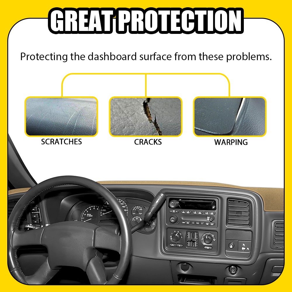 Beige Cover Dash Mat Interiors Dashboard Pad For 2000 2001 2002 03-06 GMC Yukon