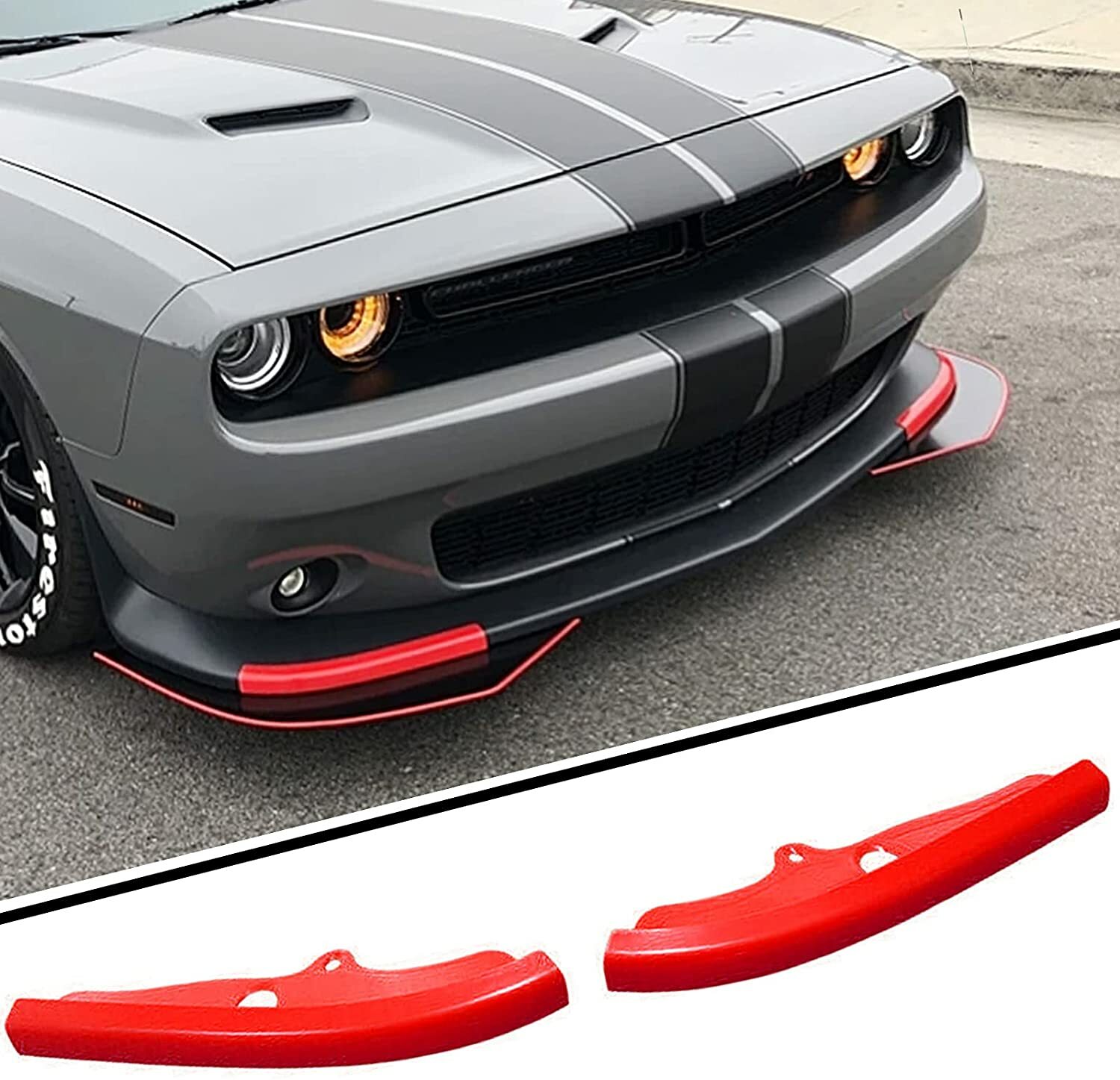 for Dodge Challenger 2015+ Front Bumper Lip Splitter Protector Cover Trim Decor