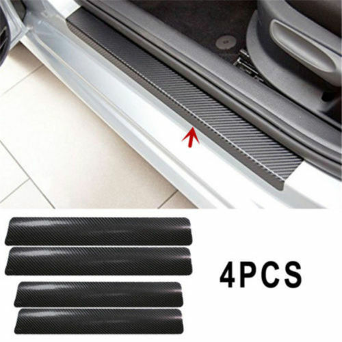 Accessories 3D Carbon Fiber Stickers Car Door Sill Scuff Door Pedal Protectc 4x