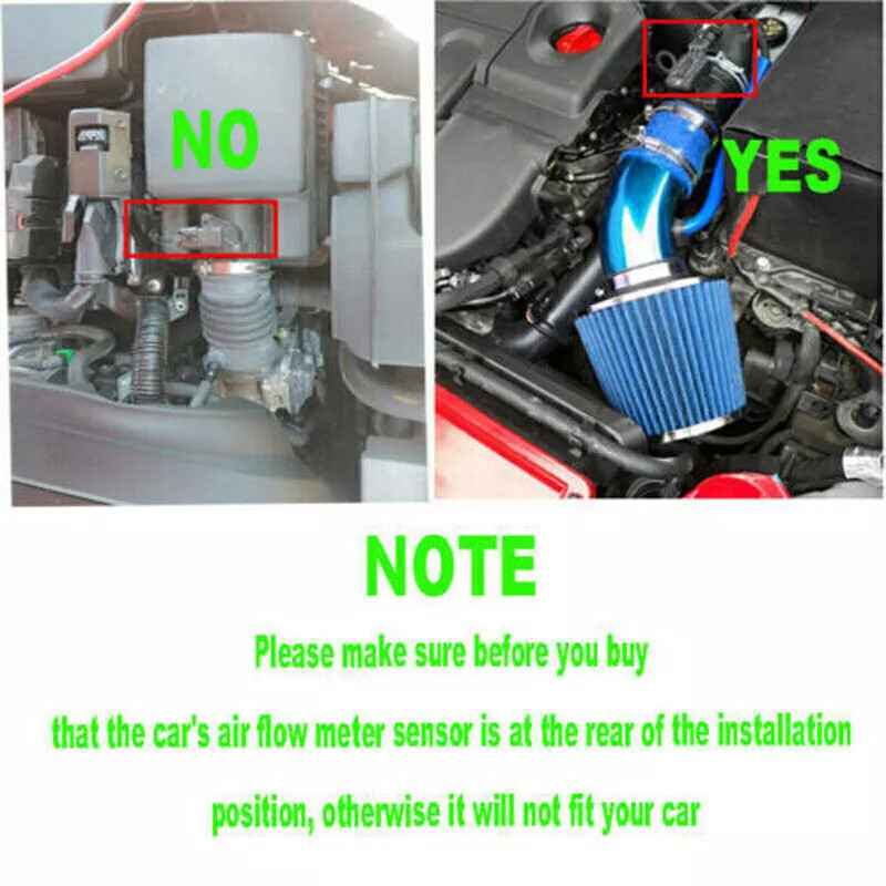 1 set 3″Car Cold Air Intake Filter Induction Kit Pipe High Flow Hose System 76mm