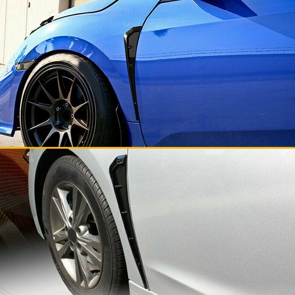 For 2016-2021 Honda Civic Glossy Black Side Fender Vent Air Wing Cover Trim 4PCS
