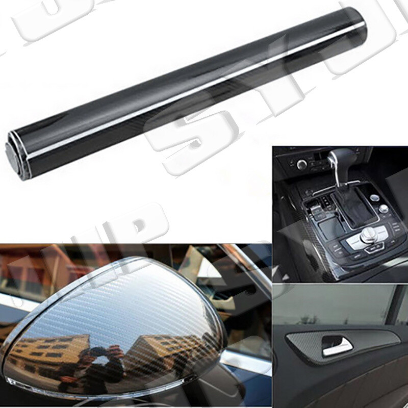 Premium Fibra De Carbono Para Car Vinilo For Autos Carros Negro 30*152 cm 5D 7D