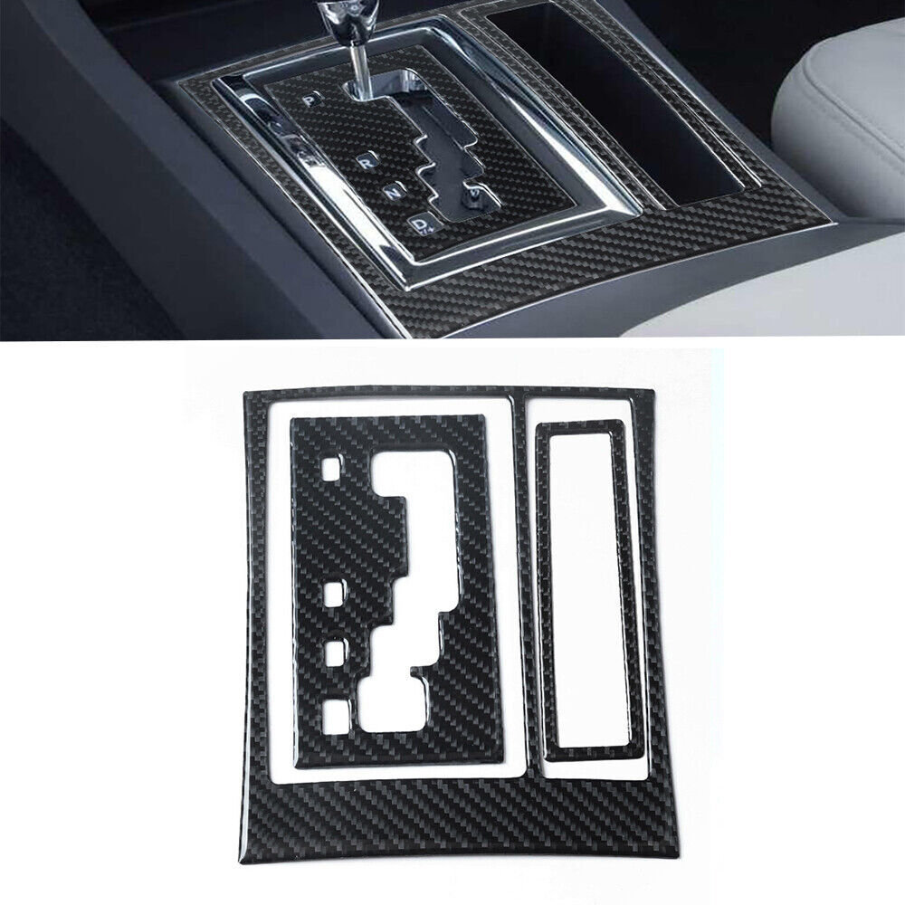 3Pcs For Chrysler 300 05-07 Carbon Fiber Center Console Gear Shift Panel Cover