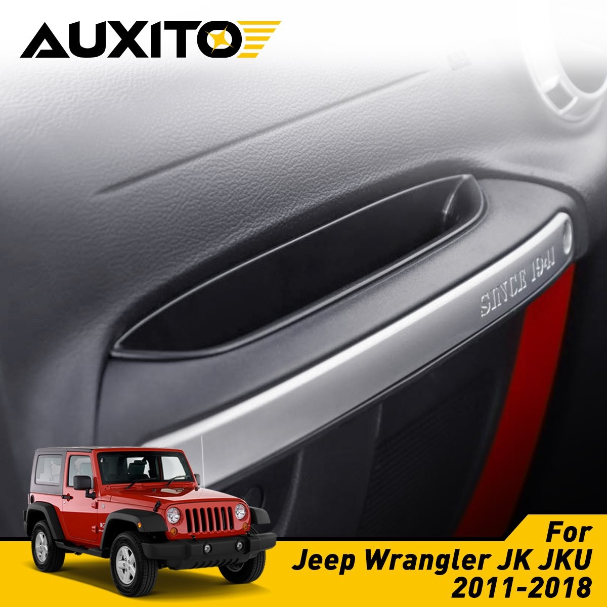 Car Door Armrest Storage Box Handle Pocket for Jeep Wrangler JL JKU 2011-2018 1X