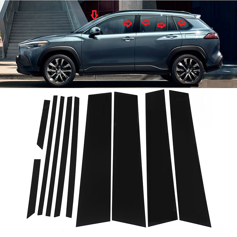 For Toyota Corolla Cross (XG10) 20-2023 10 Piece Pillar Post Gloss Black