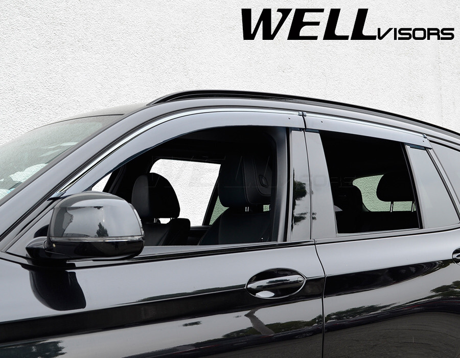 Wellvisors For BMW G01 X3 2018-2024 Window Visors Deflector Guards Black Trim