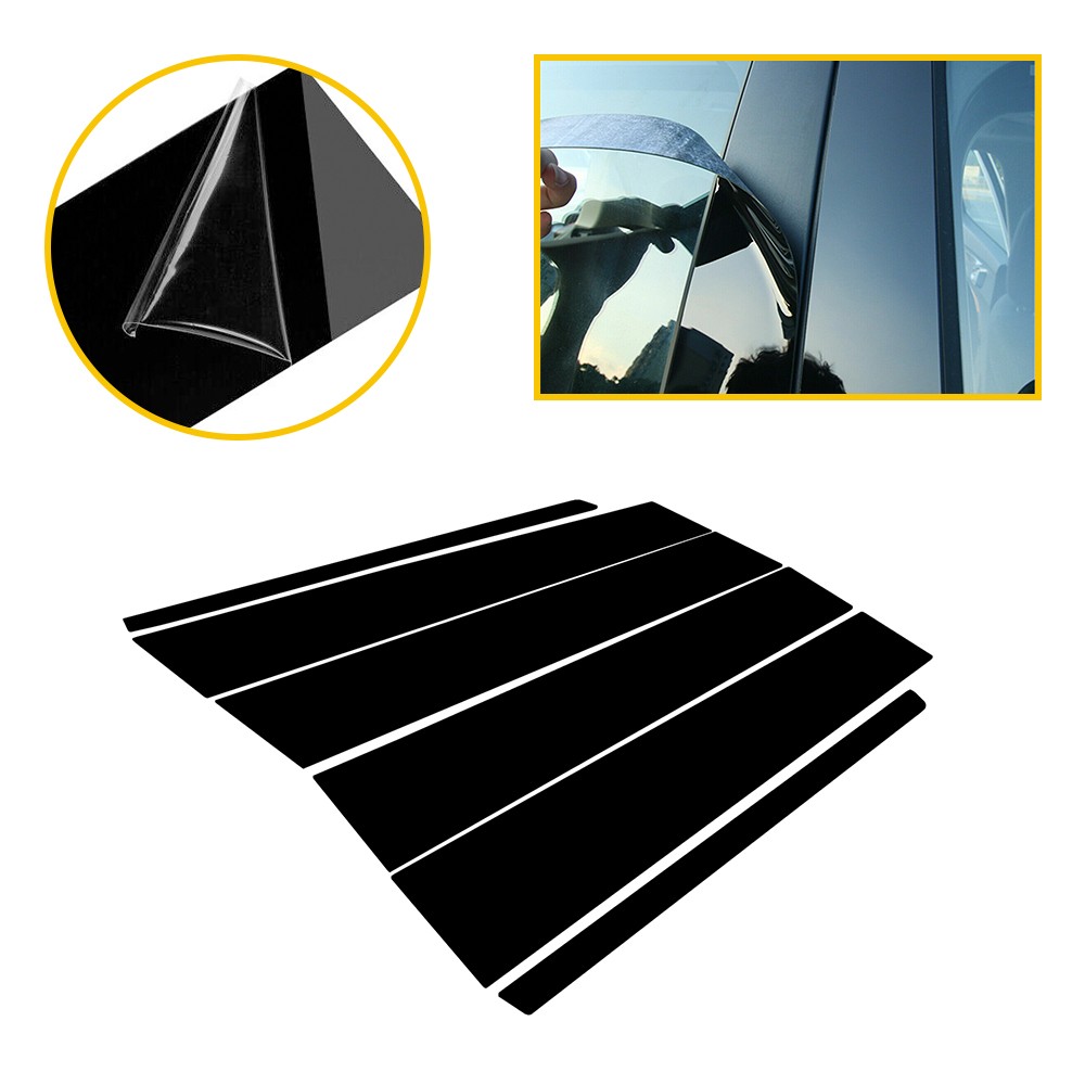 6X Car Pillar Post Trim Decorative Cover For 2011-2019 Ford Explorer Accessories