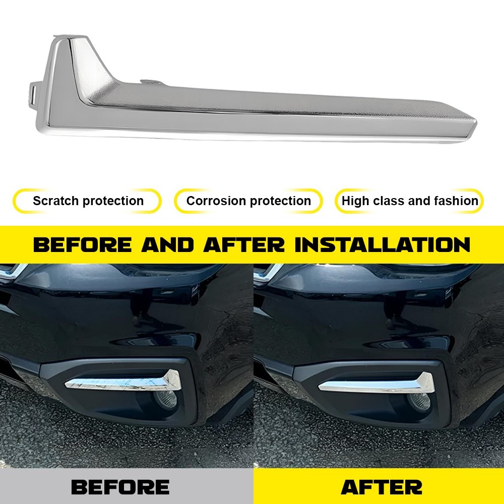2-20X Chrome Bumper Fog Light Molding Trim Left+Right For Subaru Forester 17-18