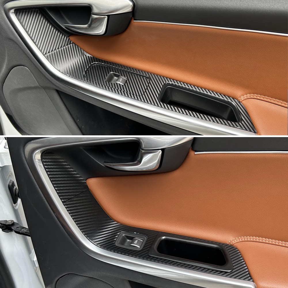 For Volvo S60 V60 2011-2017 3D Carbon Fiber Pattern Interior DIY Trim Decals