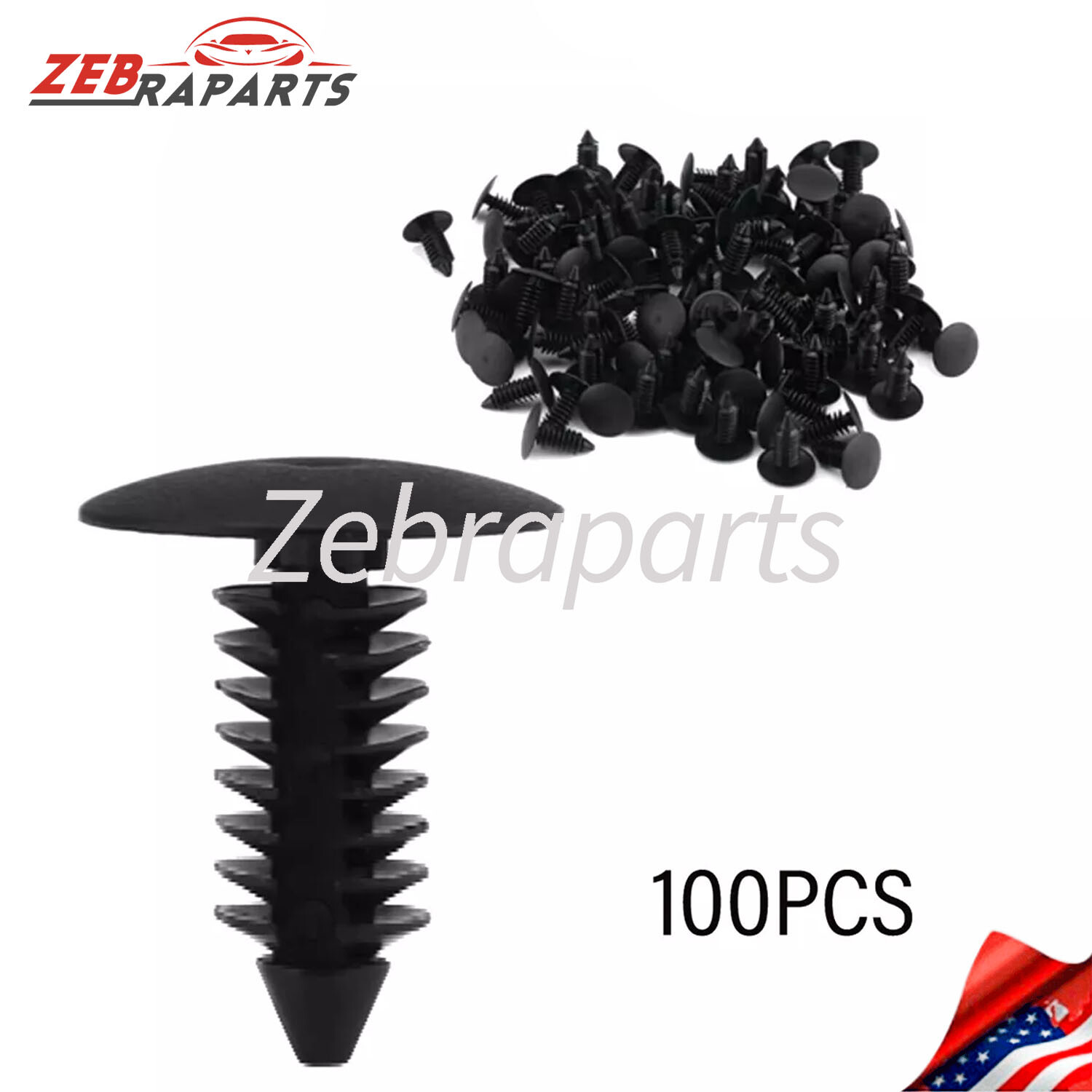 100x Push Type Clip Plastic Retainer Bumper Fender X-Mas Tree Rivet Fit 9mm Hole