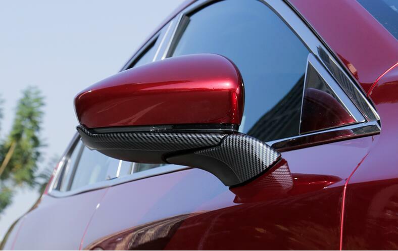 For Mazda 3 2019 2020 2021 4PCS Carbon Fiber Rearview Mirror Cover Trim Strips