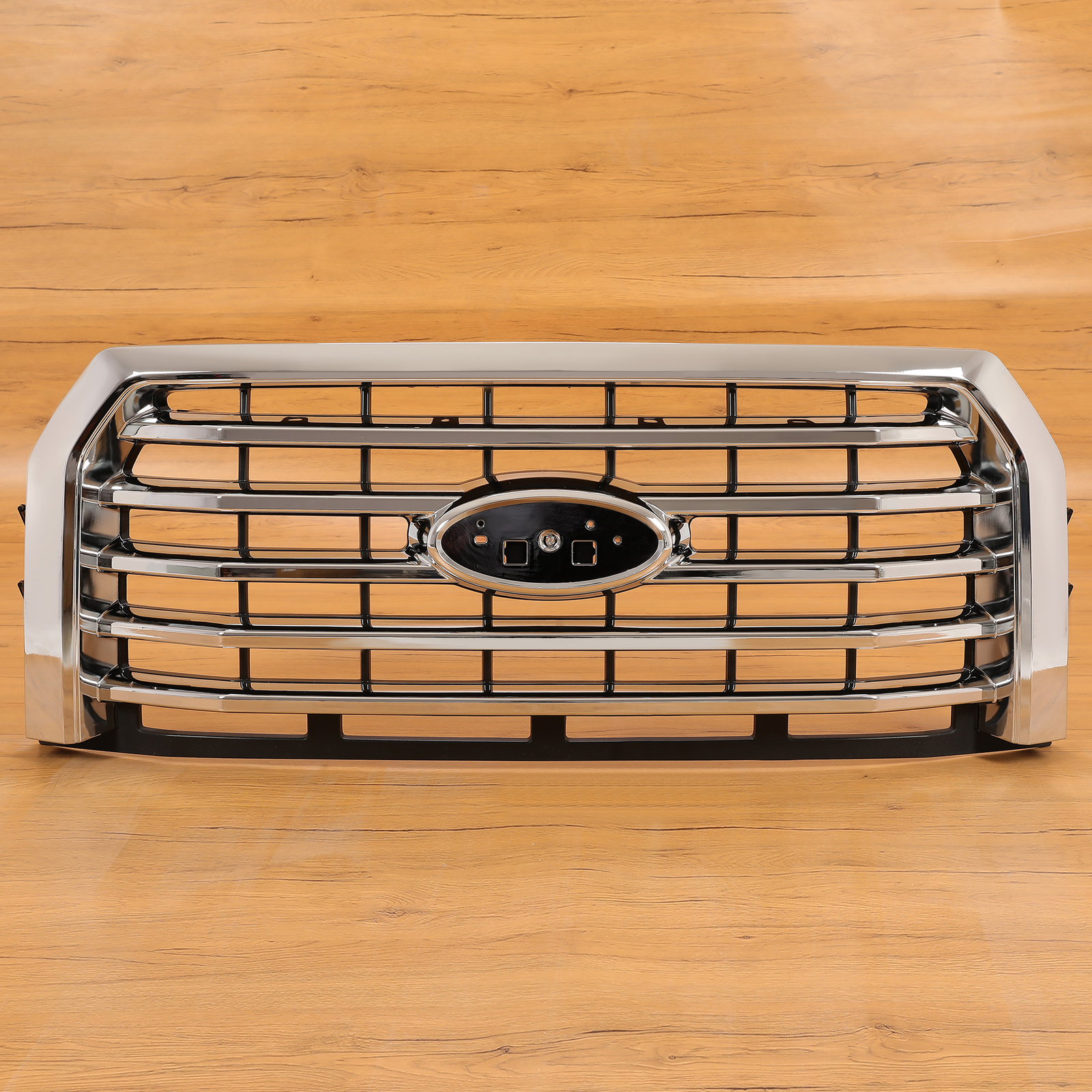 Chrome Front Upper Bumper Grille Mesh Style For Ford F-150 F150 2015 2016 2017