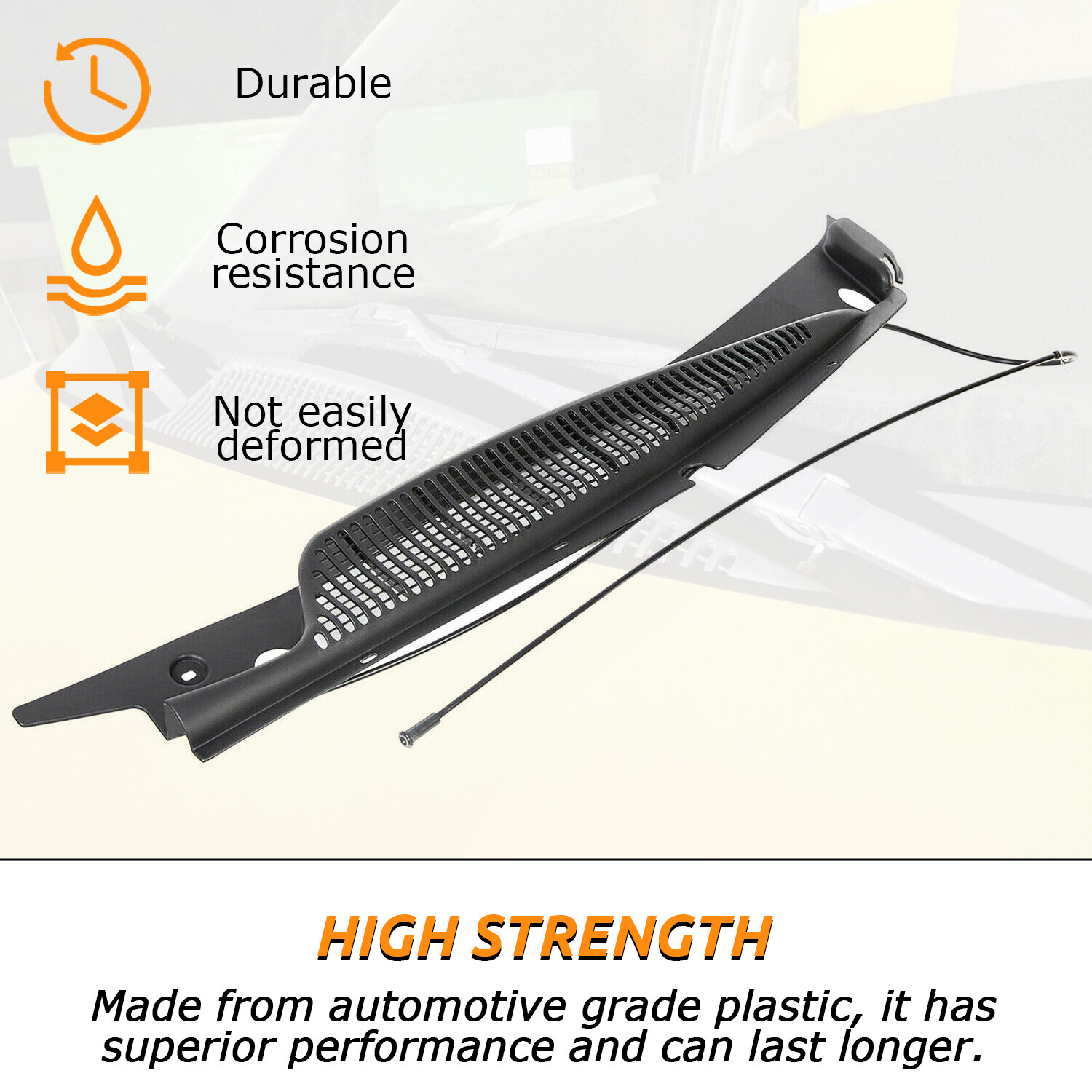 KUAFU Windshield Wiper Vent Cowl Screen Cover For GMC Savana 1500/2500/3500