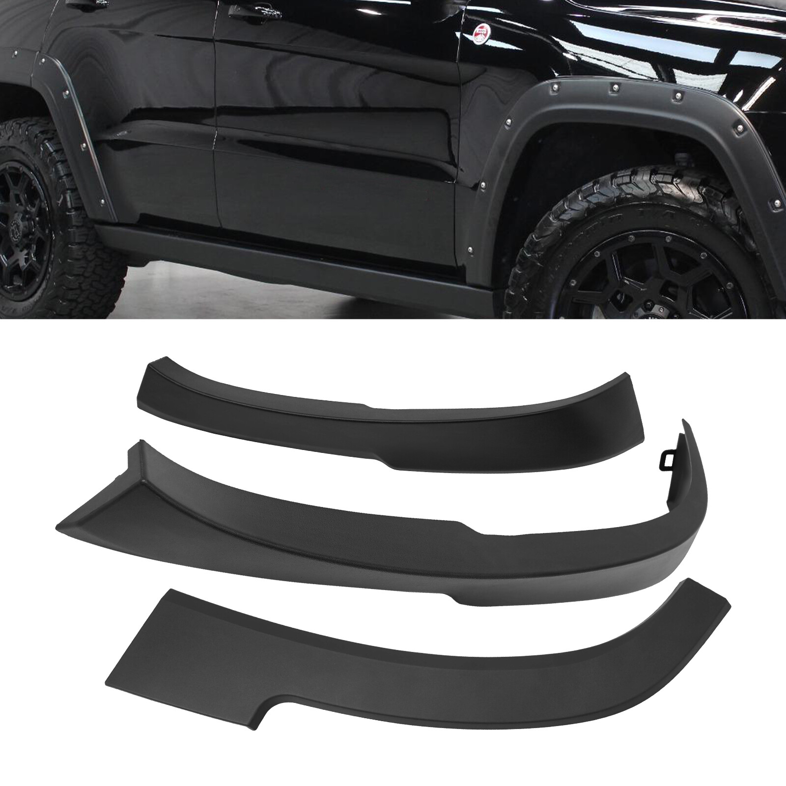 3xRear Right Side Wheel Opening Molding Fender Flare For Jeep Cherokee 2013-2018