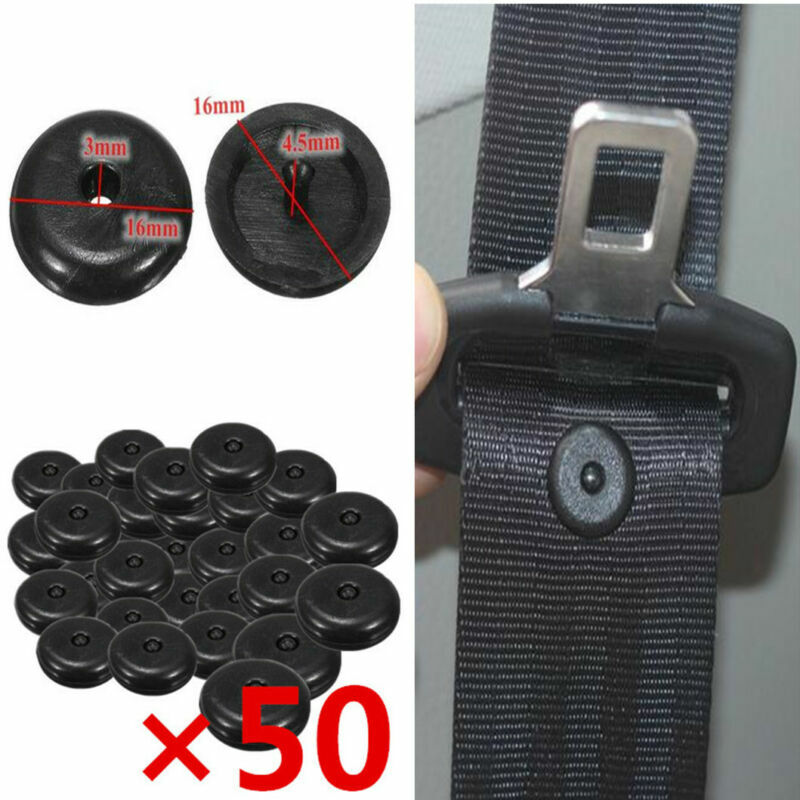 50Pcs Universal Clip Seat Belt Stoppers Buckle Button Fasteners Safety Auto Part