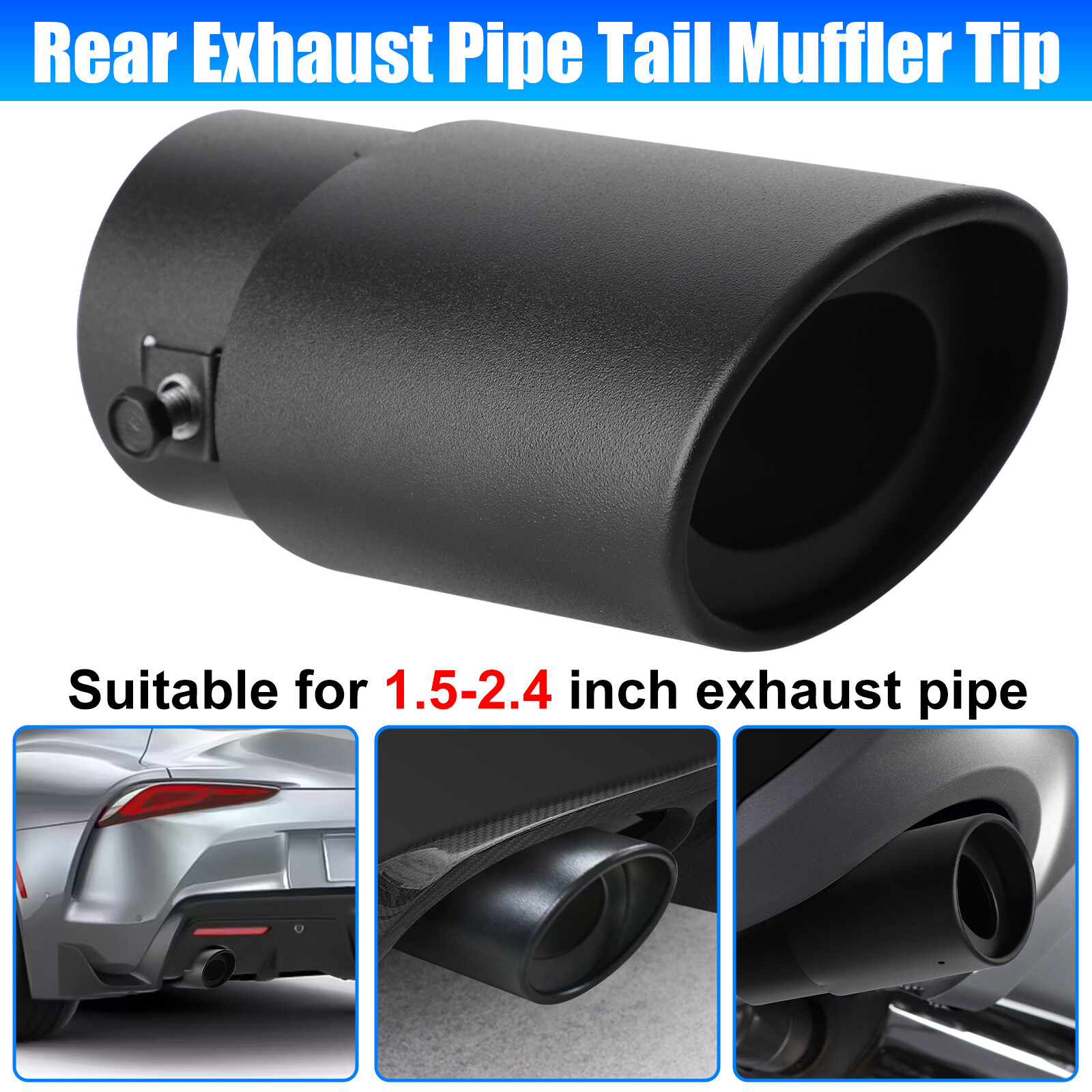 Car Auto Stainless Steel Rear Exhaust Pipe Tail Muffler Tip Round Accessories US