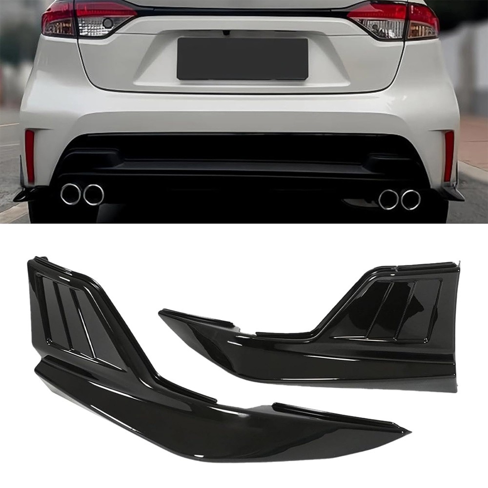 FOR 20-26 TOYOTA COROLLA LE XLE SE XSE GLOSS BLACK REAR BUMPER CORNER APRON SPAT