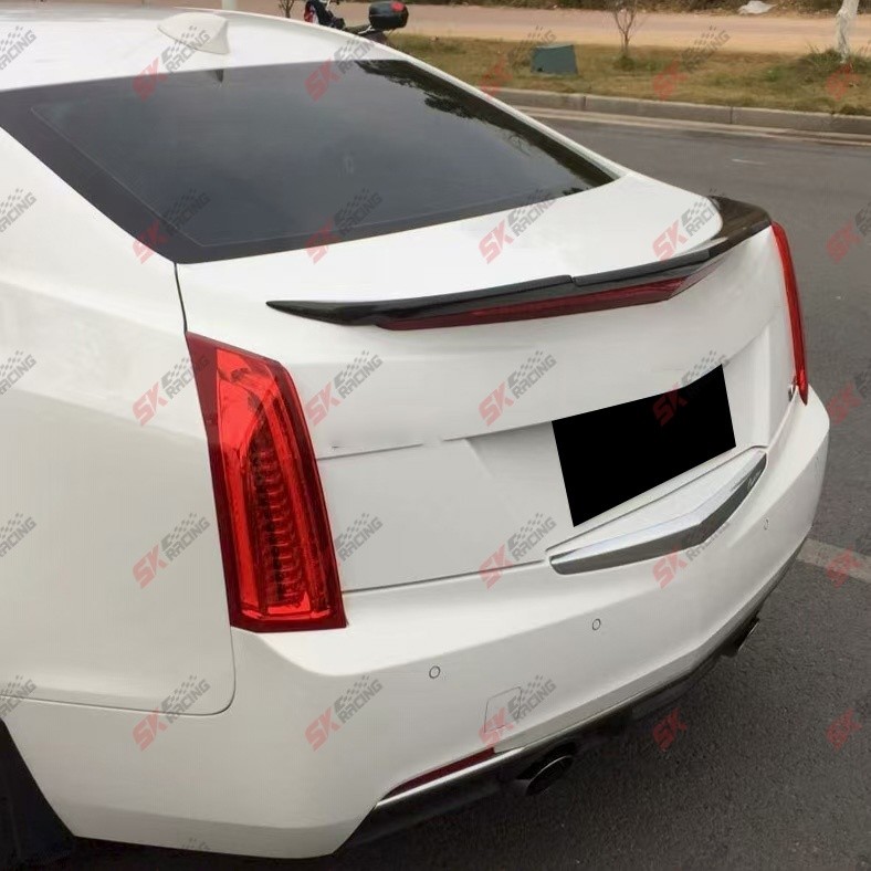 Carbon Fiber/Glossy Black Fits Cadillac ATS 13-18 4-Door Sedan Rear Spoiler Wing