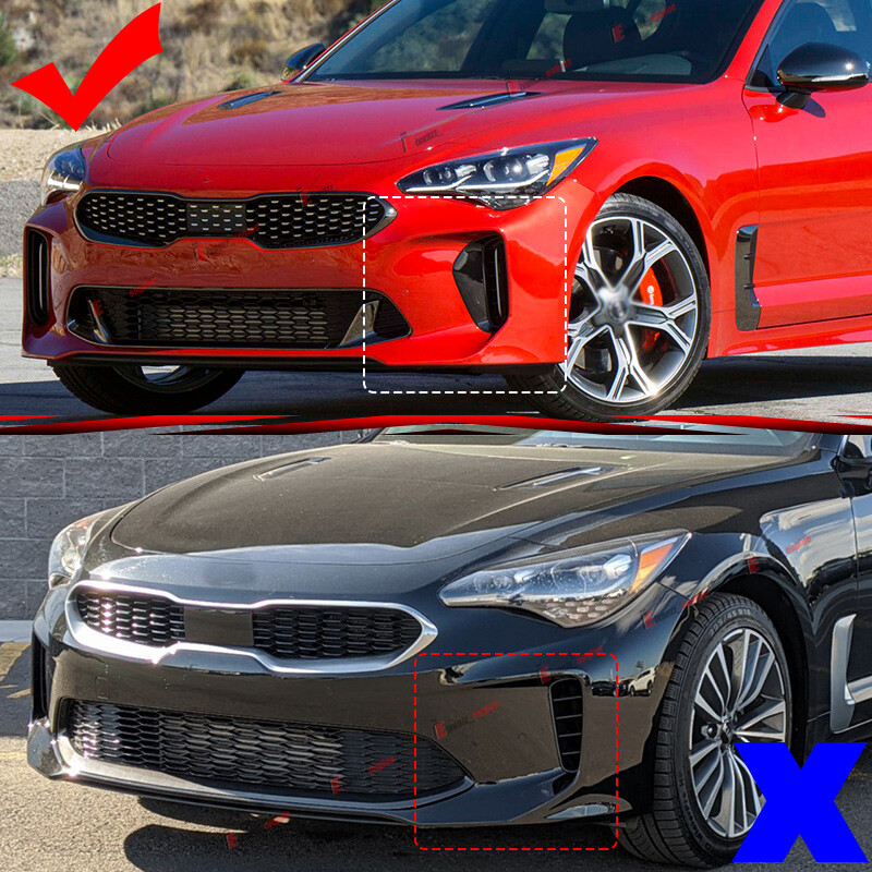 For KIA Stinger 2017-2023 Glossy Black Front Bumper Vent Hole Cover Body Kit