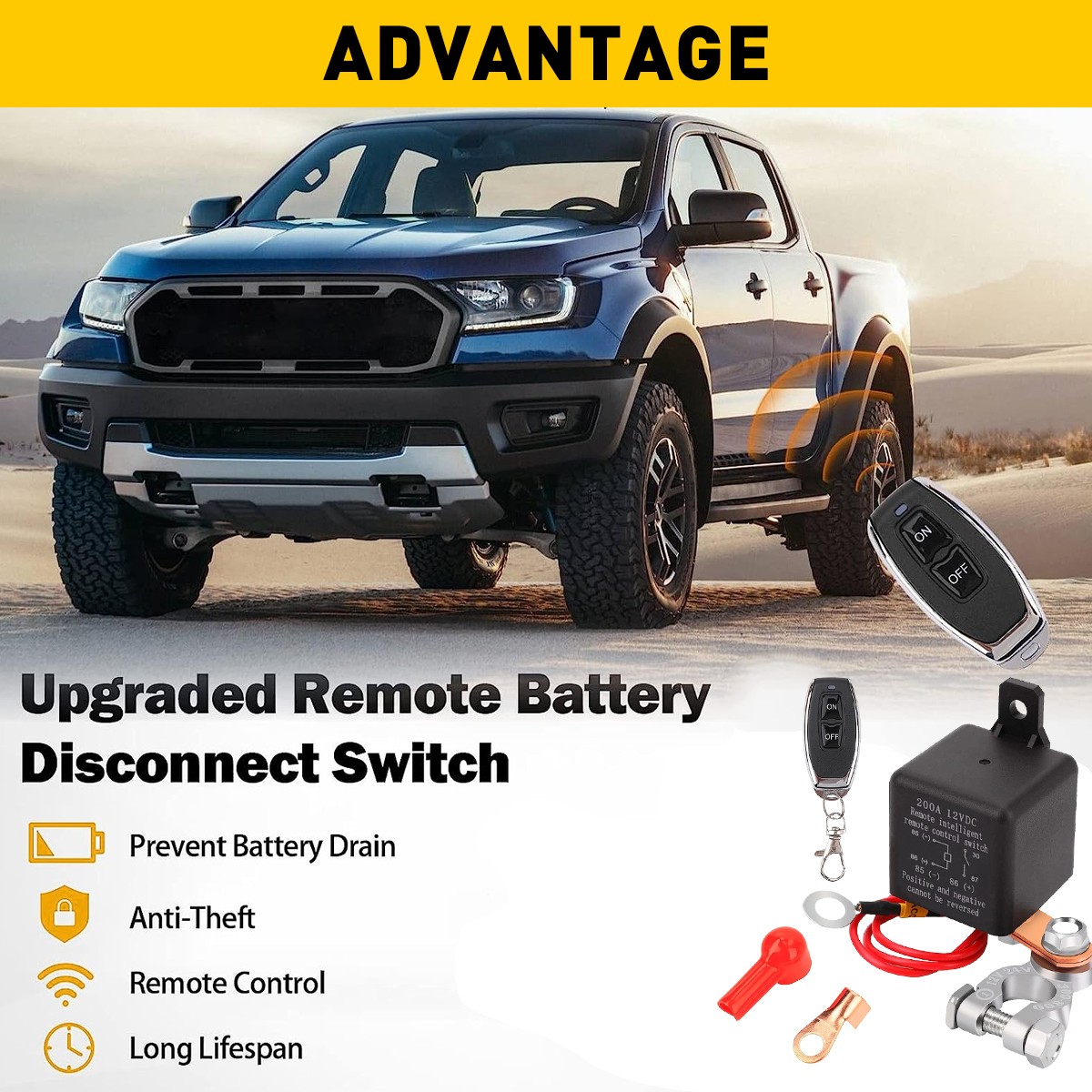 Remote Control Switch Battery Car Power Disconnect Kill Master Isolator Cut Off